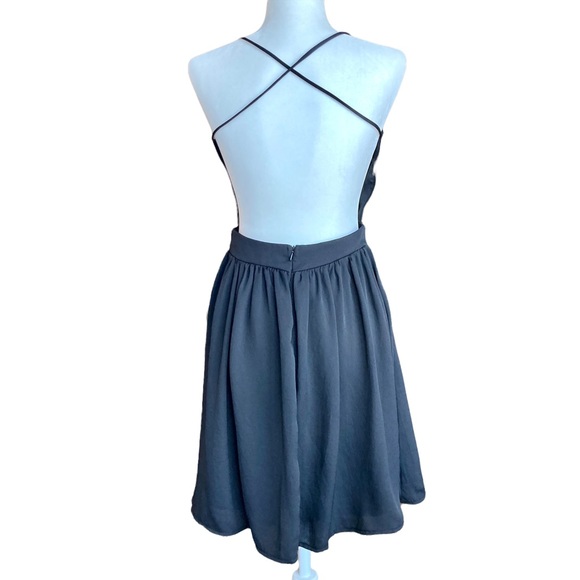 Mystic fit and flare black dress backless skater mini - Sz M - Picture 9 of 11